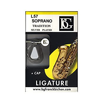【中古】 BG トラディション リガチャー ソプラノサクソフォーン用 シルバープレート L57｜バリューコネクト