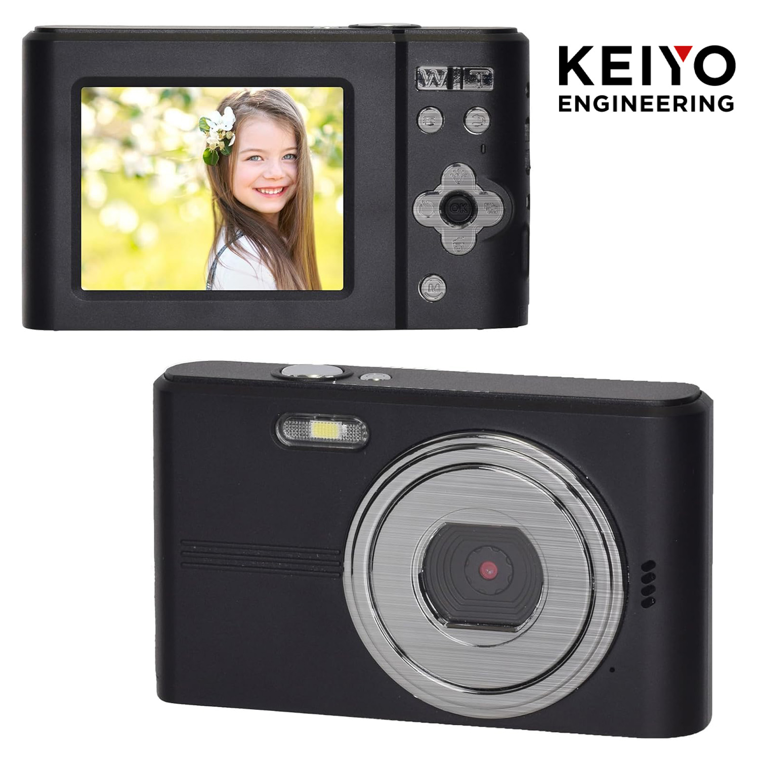 楽天市場】KEIYO AN-DC001BK デジタルカメラ ブラック 顔認証 手ぶれ