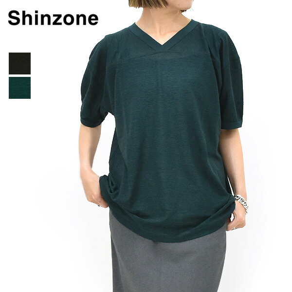 【2026 SUMMER】THE SHINZONE シンゾーン リネンフットボールTシャツ LINEN FOOTBALL TEE 26MMSCU01【グリーン/ブラック】【送料無料】【予約】