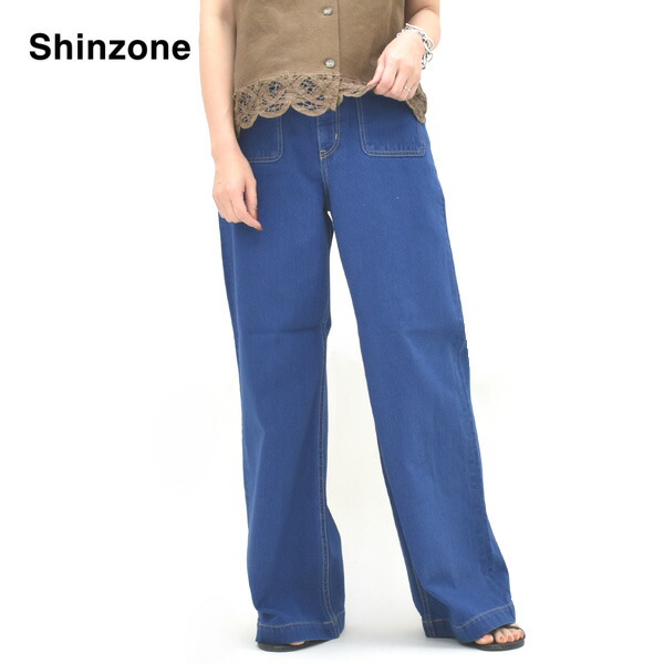 ＼最高限度4000円OFF引き換え証!お買い取りマラソン!5/16(土)01:59まで／THE SHINZONE シン地区 マリンデニムパンツ MARINE DENIM PANTS 26MMSPA02 レディース【青色】【貨物輸送無料】 ボトムス-レディースファッション