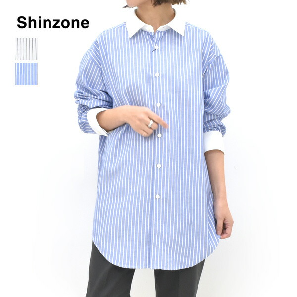 ＼最大限度2000円OFF引き換え証!百貨店SALE!6/11(木)01:59まで／【26SS】THE SHINZONE シン領域 CLERIC SHIRT クレリック プルオーバー 26SMSBL05 レディース【白いこと/青碧】【貨物輸送無料】