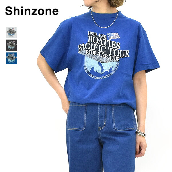 【2026 SUMMER】THE SHINZONE シンゾーン バンドツアープリントTシャツ BOATIES TOUR TEE 26MMSCU08【ホワイト/グレー/ブルー】【送料無料】【予約】