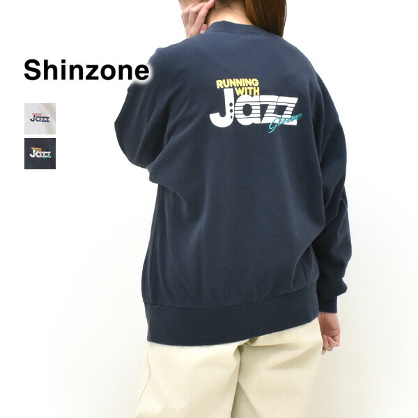 ＼最大2000円OFFクーポン配布中!お買物マラソン 4/10(金)01:59まで／【26SS】THE SHINZONE シンゾーン JAZZ GROOVE SWEAT SHIRT ジャズ グルーブ スウェット シャツ 26SMSCU10 レディース【ネイビー/グレー】