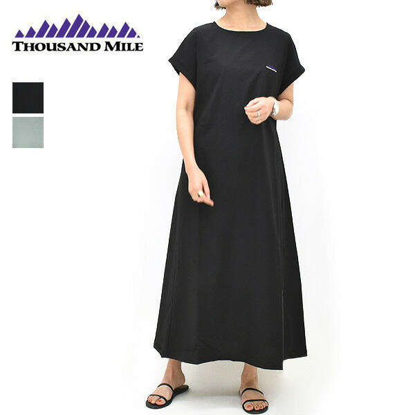 ＼最大限度2000円OFFクーポン券!百貨店SALE!6/11(木)01:59まで／THOUSAND MILE サウザンドマイル フレンチスリーブワンピース TM261HA00412 レディース【黒いこと/カーキ緑であること】【貨物輸送無料】