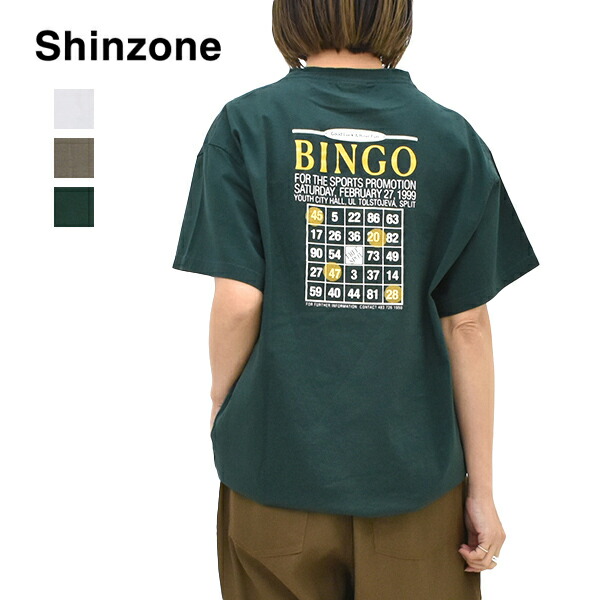 【26SS】THE SHINZONE シンゾーン BINGO TEE ビンゴ Tシャツ 26SMSCU13 レディース【ホワイト/グレー/ディープグリーン】【送料無料】