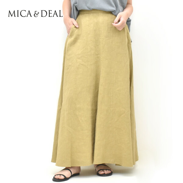 MICA\u0026DEAL マイカアンドディール 生産物染リネンフレアスカート ガーメントダイ 0126202132 レディース【駱駝】【貨物輸送無料】