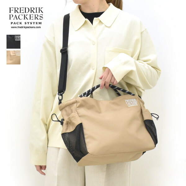 FREDRIK PACKERS フレドリックパッカーズ ロープハンドルトート 2Wayショルダーバッグ PLAY TOTE FPST-TT35 レディース【黒いこと/ベージュ】【貨物輸送無料】
