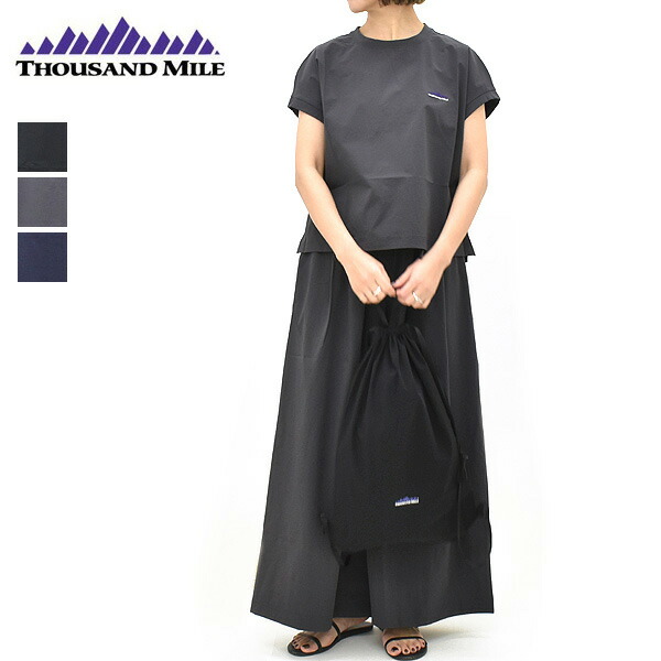 THOUSAND MILE サウザンドマイル フレンチスリーブシャツ＆ロングパンツ セットアップ NP00042 レディース【ブラック/グレー/ネイビー】【送料無料】