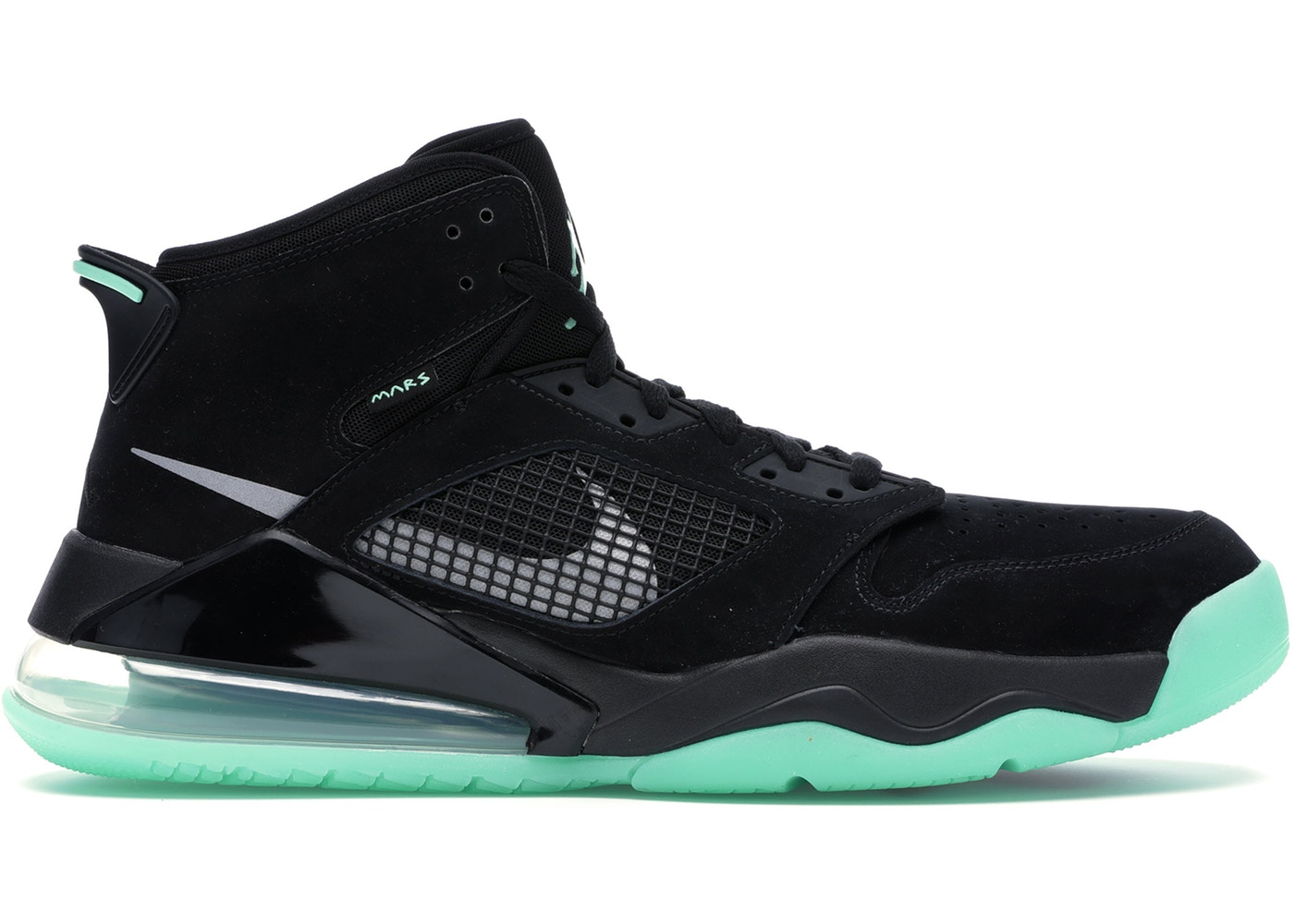 ジョーダン メンズ マーズ２７０ Jordan Mars 270 バッシュ Black/Green Glow｜ｔｒｏｉｓ　ＨＯＭＭＥ