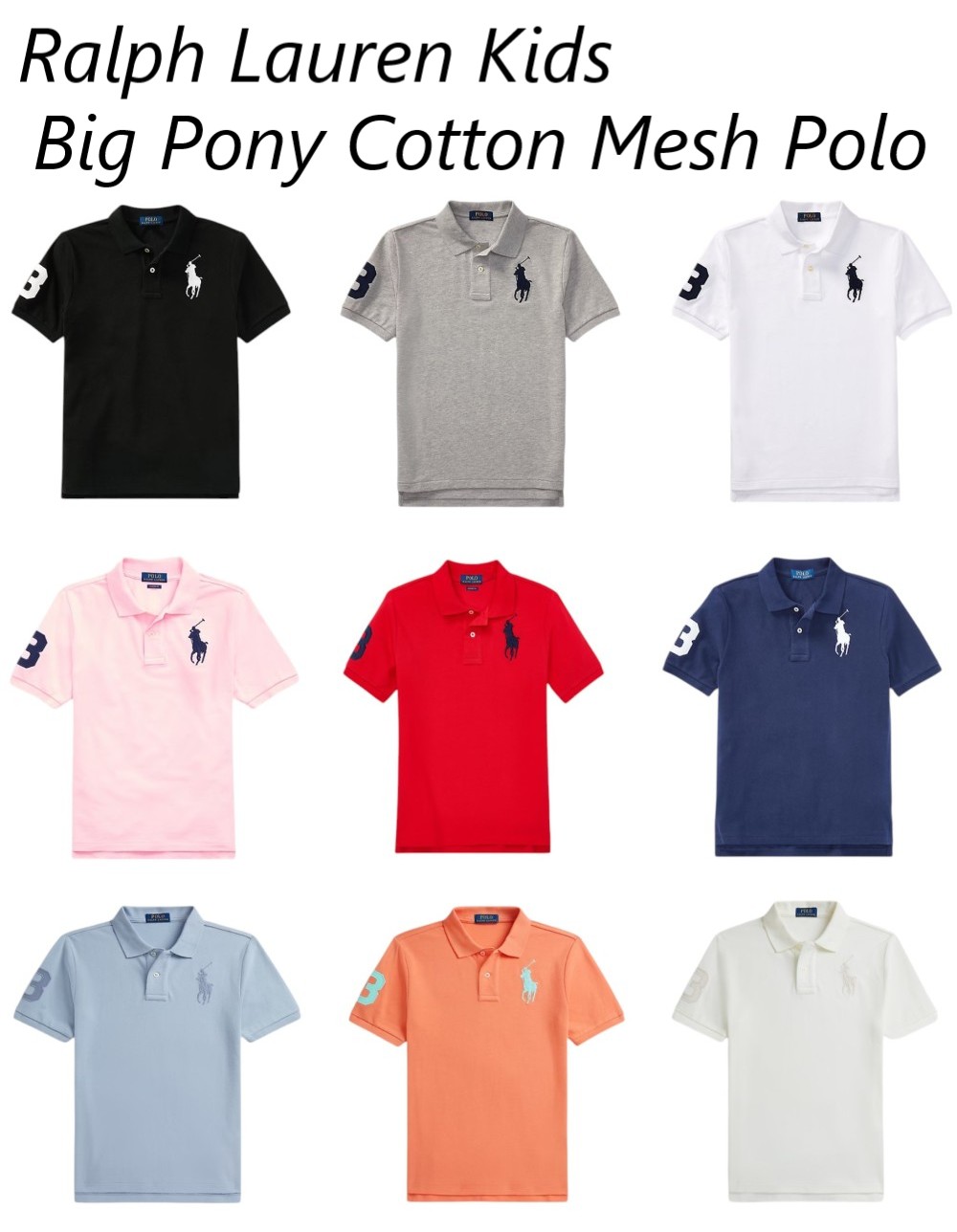 ラルフローレン ボーイズ8-20 キッズ Big Pony Cotton Mesh Polo ビッグポニー コットンメッシュ ポロ おしゃれ 半袖|trois HOMME