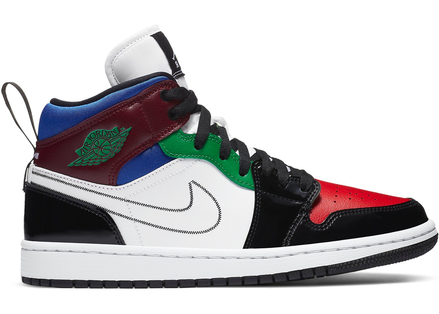 ジョーダン レディース レトロ１ Jordan Retro 1 Mid SE Premium スニーカー Black/University Red/Hyper Royal/White