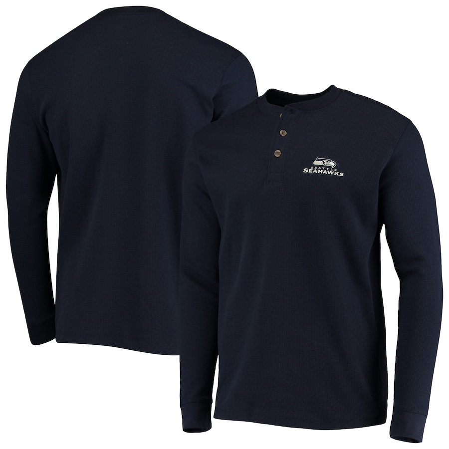 メンズ Tシャツ 長袖 ロンT \"Seattle Seahawks\" Maverick Thermal Henley Long Sleeve T-Shirt - College Navy