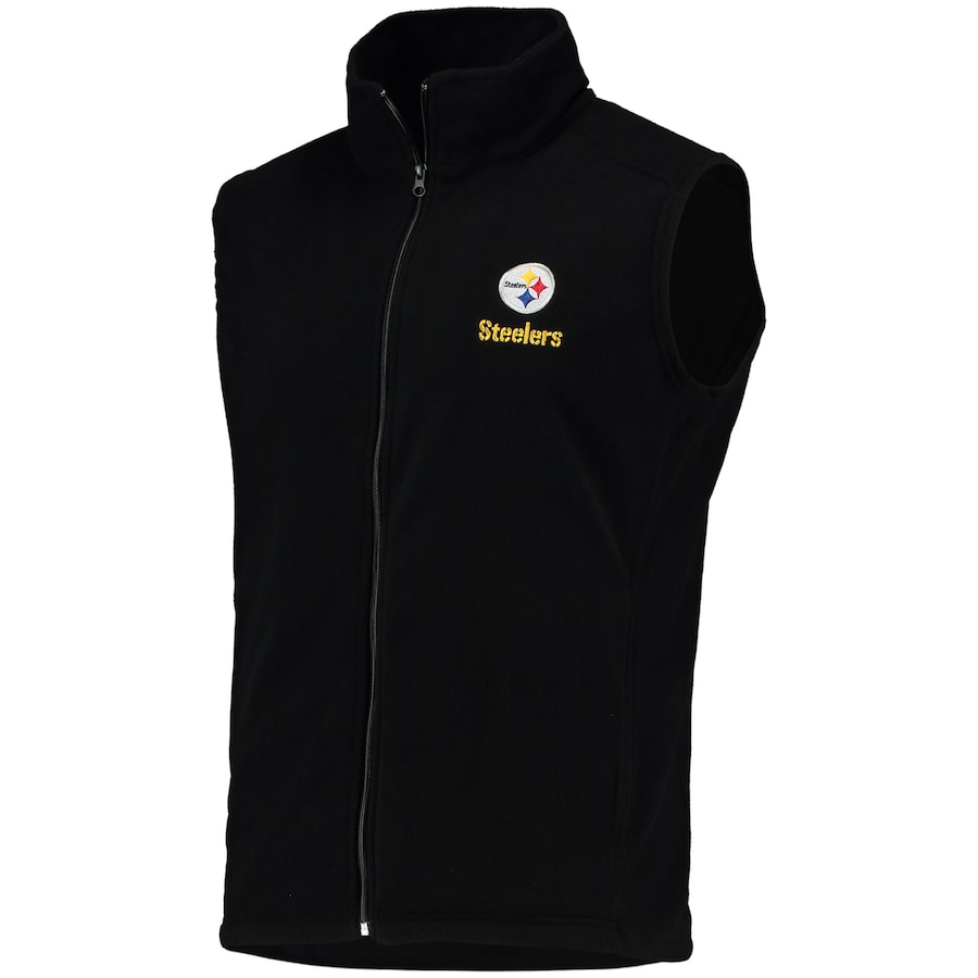 楽天1位 メンズ ジャケット Pittsburgh Steelers Houston Fleece Full Zip Vest Blackw 楽天カード分割 Hughsroomlive Com