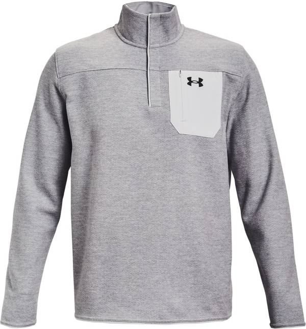 アンダーアーマー メンズ トレーナー Under Armour Men's Specialist Grid Henley 1/2 Zip Sweatshirt スウェット HALO GRAY