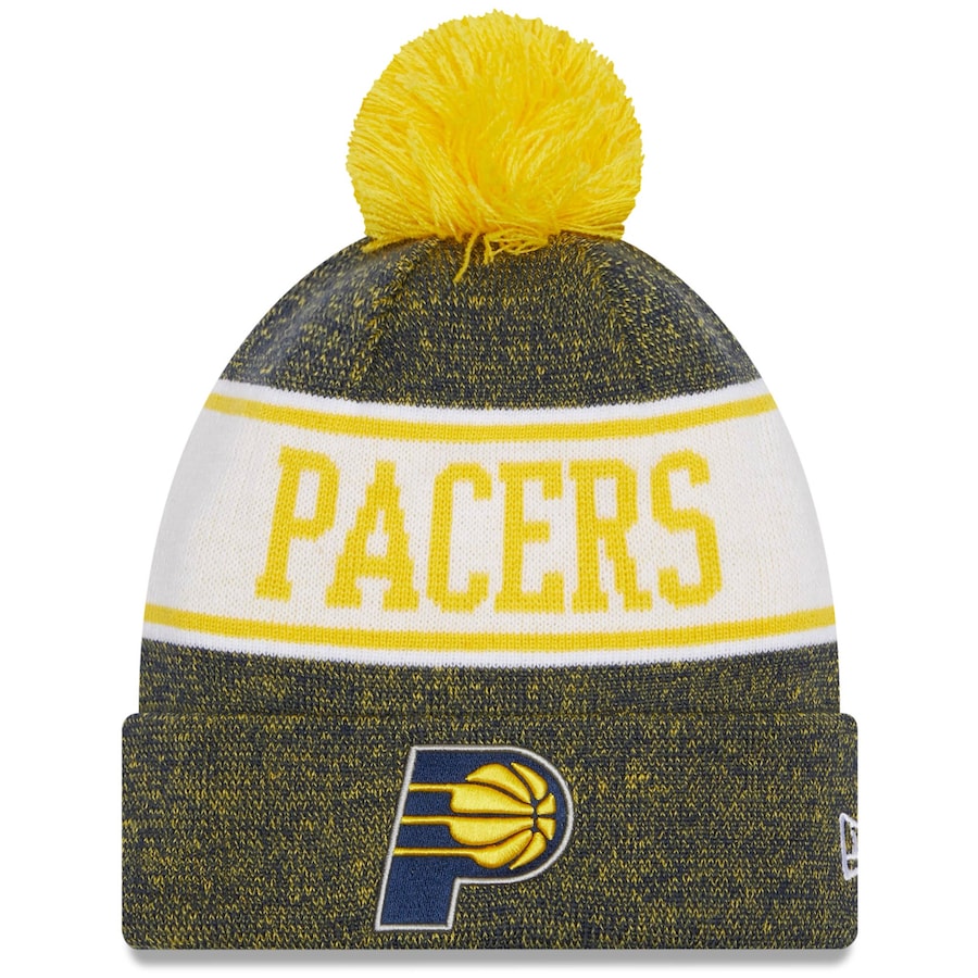 手数料安い ニューエラ メンズ ニット帽 Indiana Pacers New Era Banner Cuffed Knit Hat With Pom Navy Goldw 高い素材 Www Nripost Com