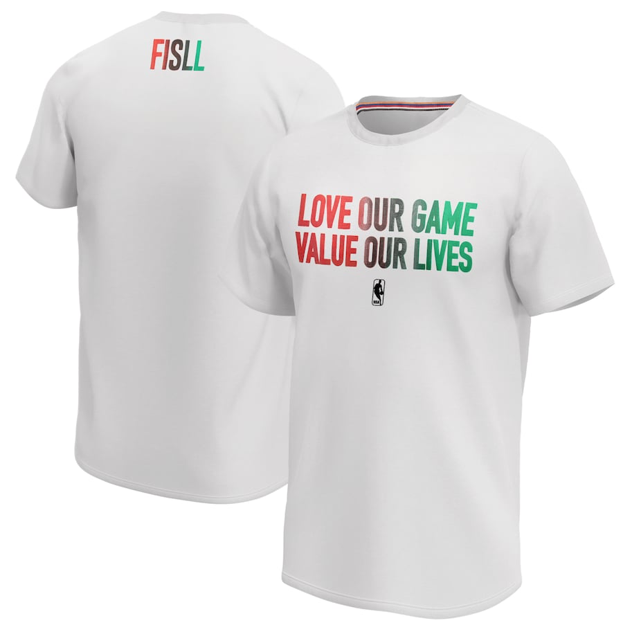 メンズ プルオーバー NBA Love Our Game Value Our Lives T-Shirt - White