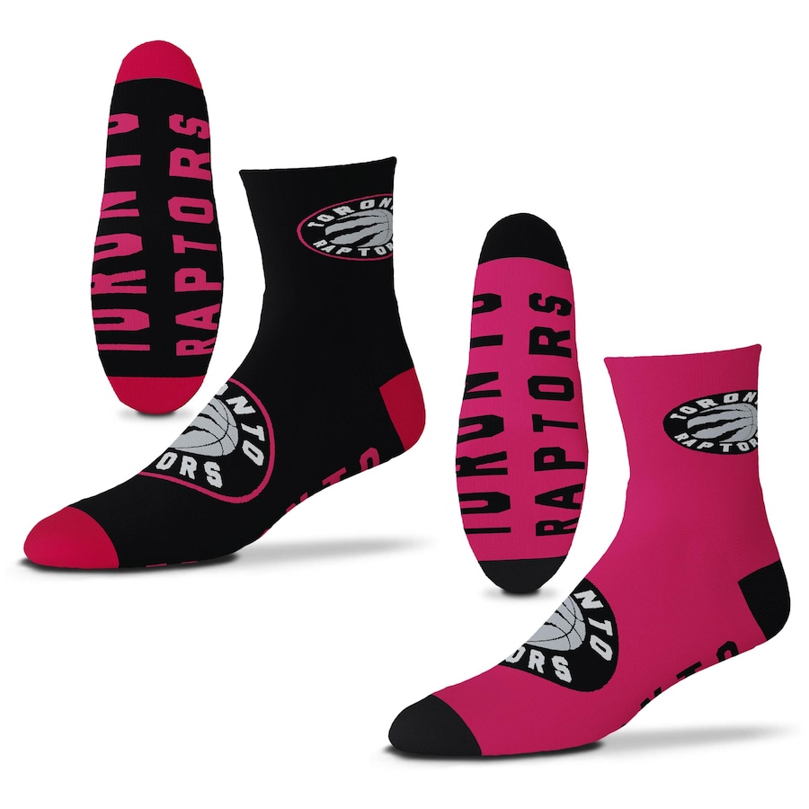 メンズ 靴下 \"Toronto Raptors\"" For Bare Feet 2-Pack Team Quarter-Length Socks"