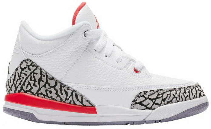 ジョーダン キッズ/ジュニア バッシュ Jordan Retro 3 Preschool PS スニーカー White/Fired Red/Cement Grey/Black|trois HOMME