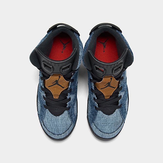 ジョーダンレトロ6キッズ/ジュニアAirJordanRetro6PreschoolPSバッシュWashedDenim/Black/Sail/VarsityRed