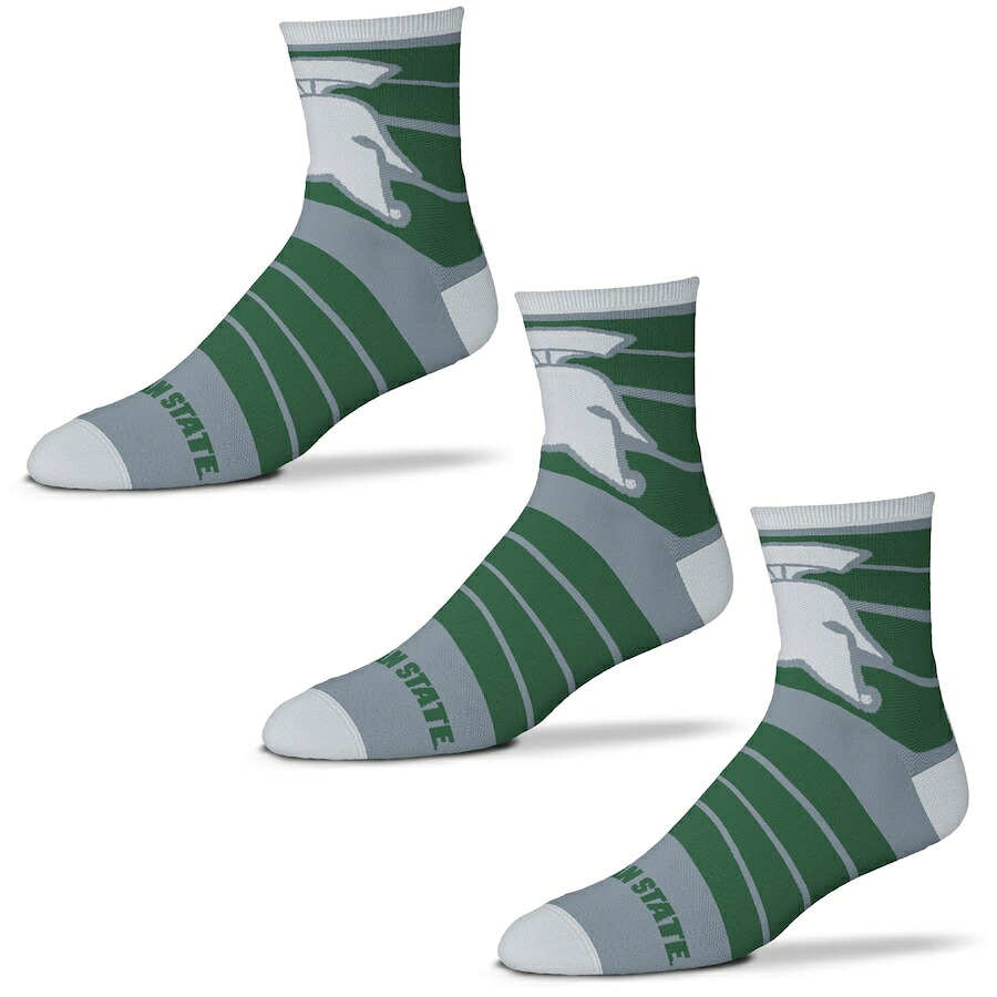 ソックス \"Michigan State Spartans\"" For Bare Feet Three-Pack Quad Socks"