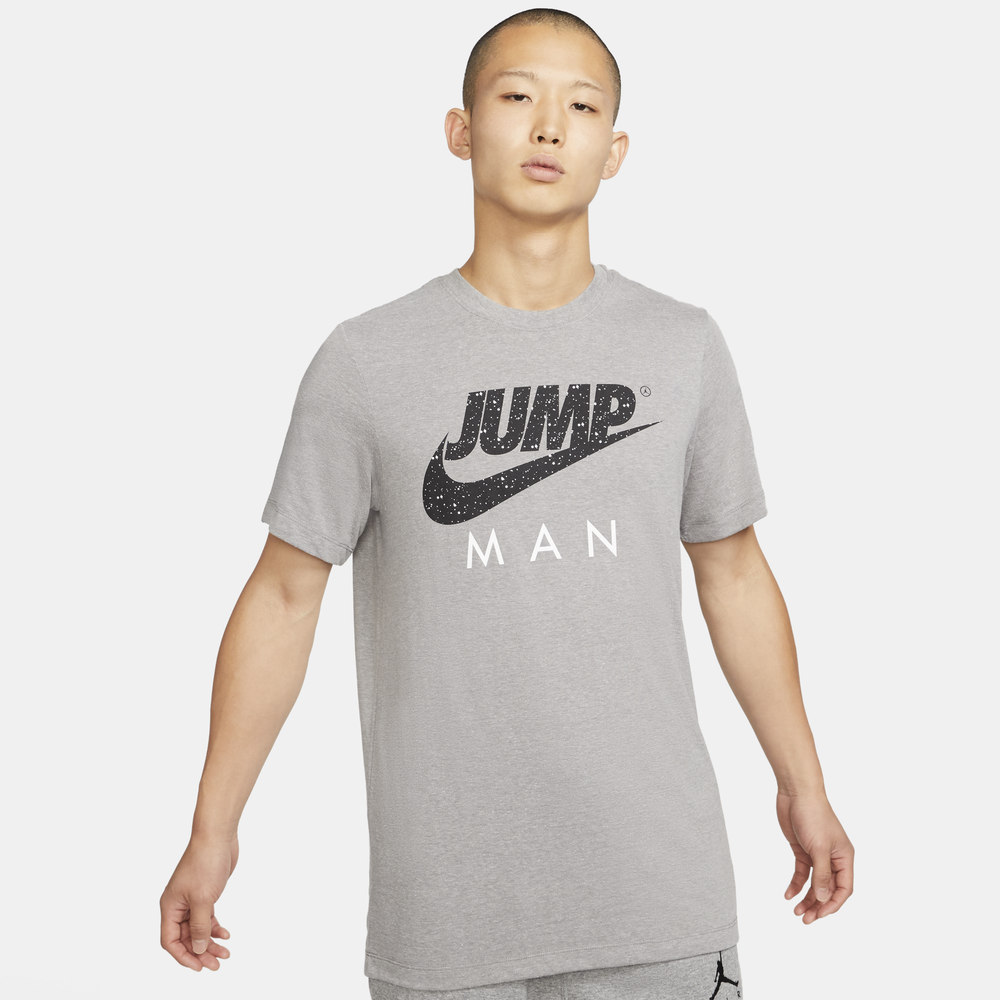 ジョーダン メンズ Tシャツ Jordan Jumpman Script T-Shirt - Carbon Heather/Black/White