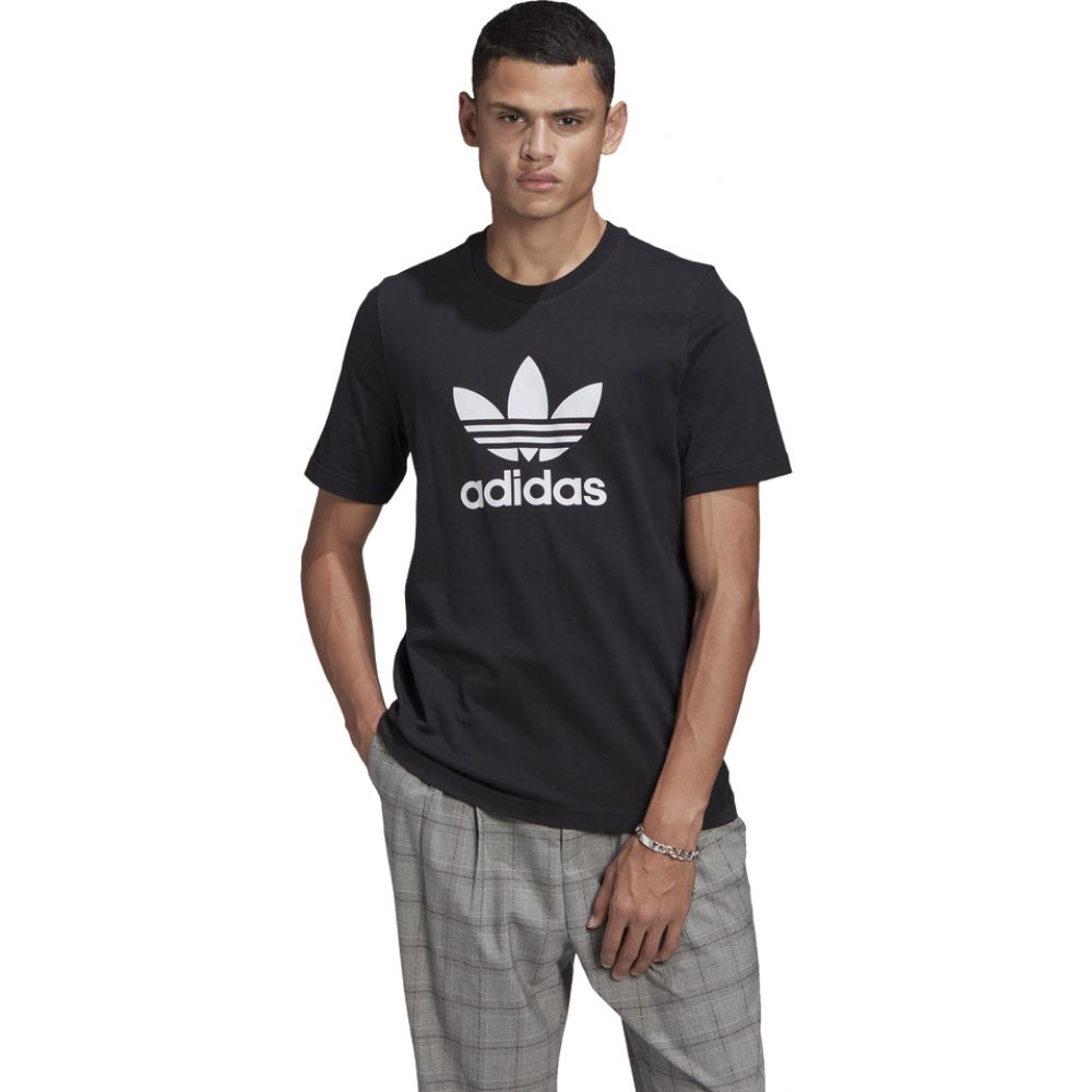 アディダス オリジナルス メンズ Tシャツ adidas Originals Trefoil T-Shirt - Black/White｜ｔｒｏｉｓ　ＨＯＭＭＥ