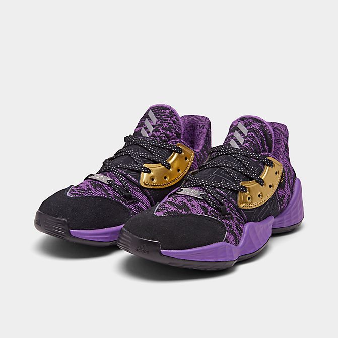 アディダスキッズ/レディースハーデン4adidasHardenVol.4GSバッシュCoreBlack/ActivePurple/Gold