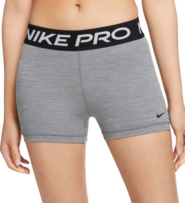 ナイキ レディース ショーツ Nike Women Pro 3” Shorts フィットネス トレーニングウェア SMOKE GREY