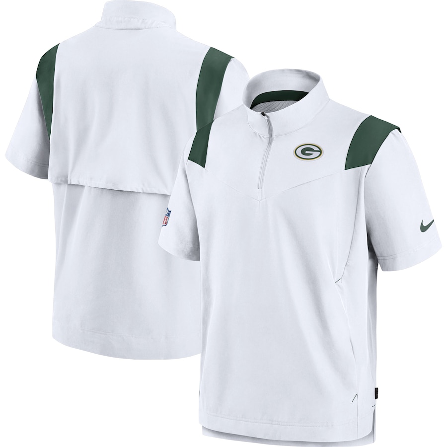 ナイキ メンズ ジャケット Green Bay Packers Nike Sideline Coaches Short Sleeve Quarter Zip Jacket White Maf Gov Ws