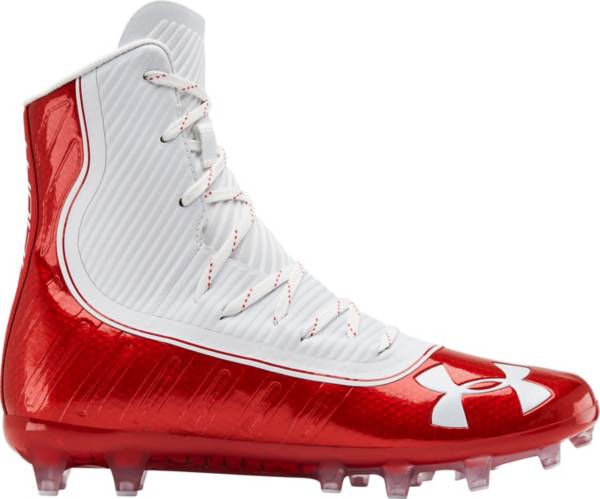 アンダーアーマー メンズ サッカー スパイク Under Armour Men's Highlight MC Football Cleats - Red/White|trois HOMME