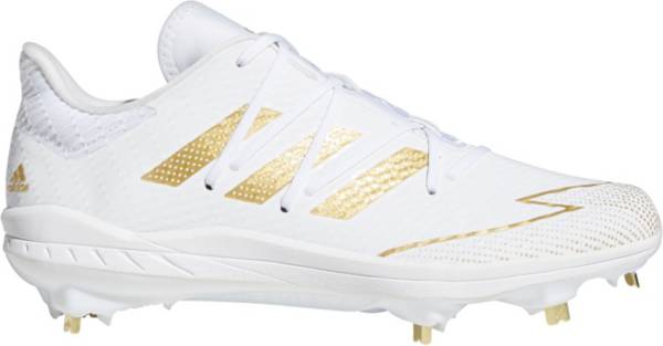 アディダス メンズ 野球 シューズ スパイク adidas Afterburner 7 Metal Baseball Cleats - White/Gold