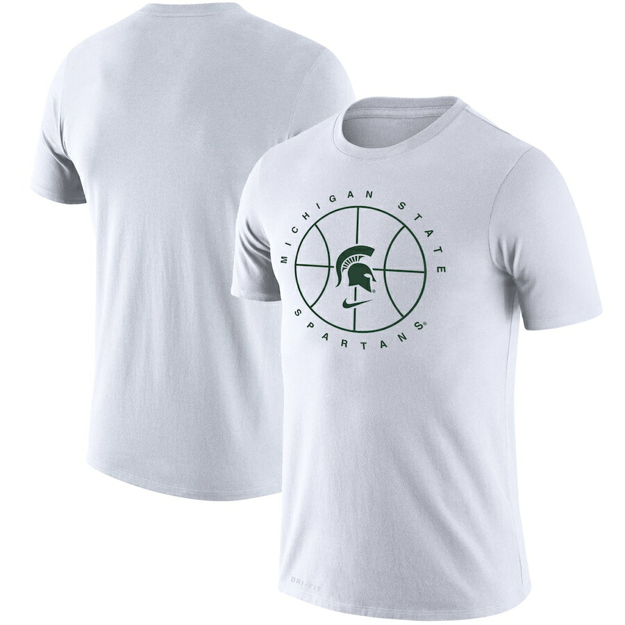 ナイキ メンズ Tシャツ \"Michigan State Spartans\" Nike Basketball Icon Legend Performance T-Shirt - White