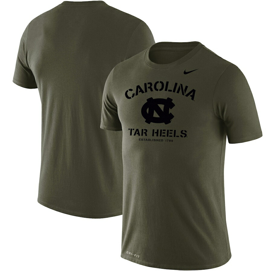 ナイキ メンズ Tシャツ North Carolina Tar Heels Nike Stencil Arch Performance T-Shirt - Olive