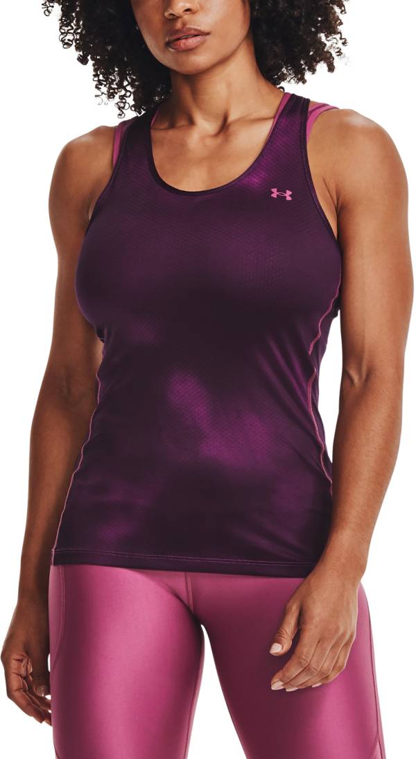 アンダーアーマー レディース タンクトップ Under Armour Women's HeatGear Racer Tank - Polaris Purple/Pink｜ｔｒｏｉｓ　ＨＯＭＭＥ