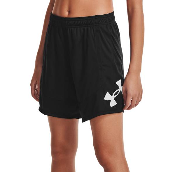 アンダーアーマー レディース バスケットボール ショートパンツ Under Armour Women's Colorblock 6'' Basketball Shorts - Black/White｜ｔｒｏｉｓ　ＨＯＭＭＥ