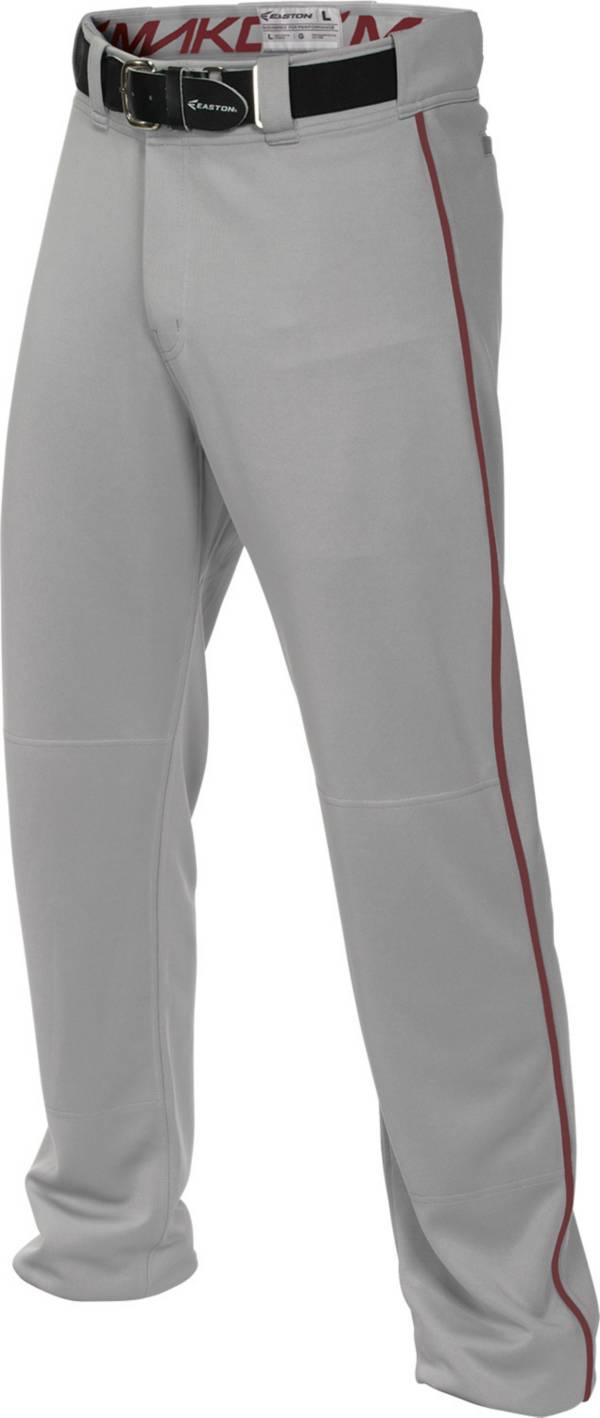 イーストン メンズ 野球 パンツ Easton Men's Mako 2 Piped Baseball Pants - Grey/Maroon｜ｔｒｏｉｓ　ＨＯＭＭＥ