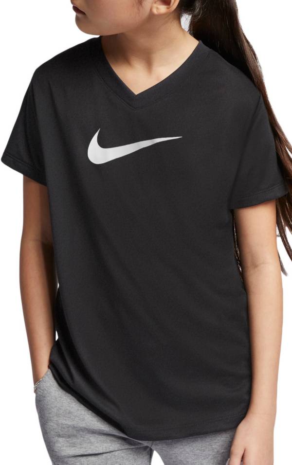 ナイキ キッズ ティーシャツ Nike Girls\u0027 Dry Legend V-Neck T-Shirt - Black Tシャツ・カットソー-トップス-キッズ・ベビー・マタニティ