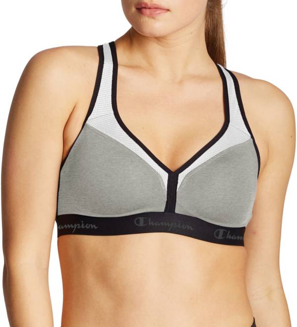 チャンピオン レディース スポーツブラ Champion Women Curvy Sports Bra - Grey Heather/White/Black