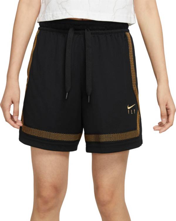ナイキ レディース バスケットボール ショートパンツ Nike Women's Swoosh Fly Crossover Basketball Shorts - Black/Gold|trois HOMME