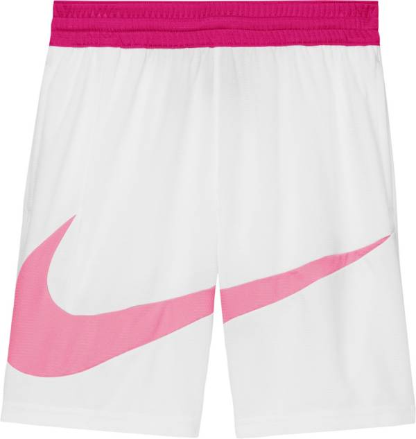 ナイキ キッズ ショートパンツ Nike Boys' Dri-FIT Basketball Shorts - White/Fireberry｜ｔｒｏｉｓ　ＨＯＭＭＥ