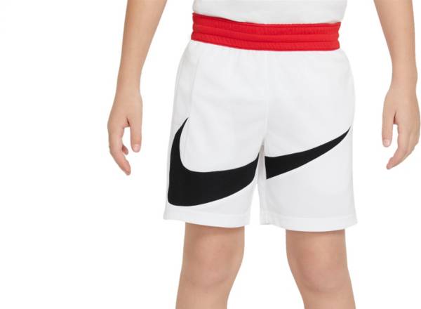 ナイキ キッズ ショートパンツ Nike Boys Dri-FIT Basketball Shorts - White/University Red