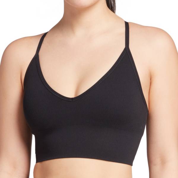 コロンビア レディース スポーツブラ DSG Women's Seamless Fashion Ribbed Sports Bra - Pure Black