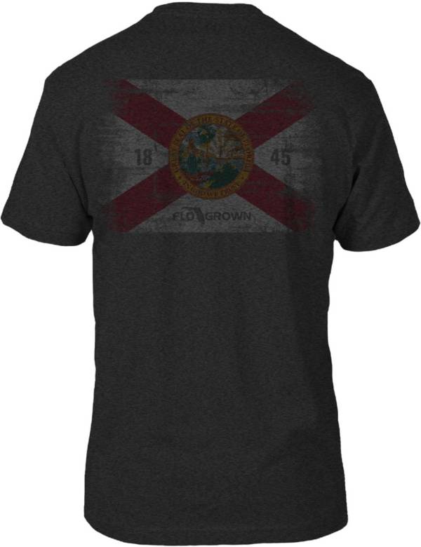フログロウン メンズ Tシャツ FloGrown Men's Washed Flag Short Sleeve T-Shirt - HEATHER CHARCOAL