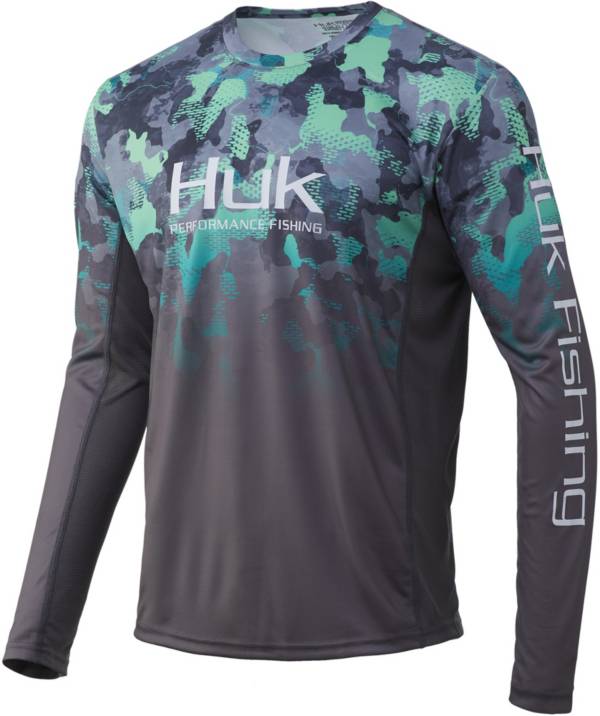 ハック メンズ Tシャツ 長袖 ロンT HUK Men's Icon X KC Refraction Camo Fade Long Sleeve Fishing Shirt - NEW SUPERIOR