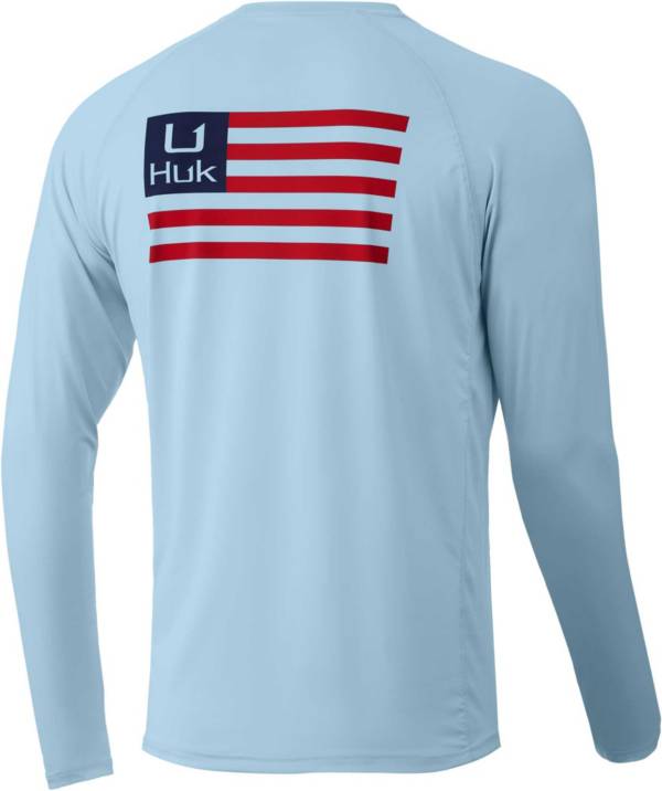 ハック メンズ Tシャツ 長袖 ロンT HUK Men Hukd Up Flag Pursuit Long Sleeve Graphic T-Shirt - ICE BLUE