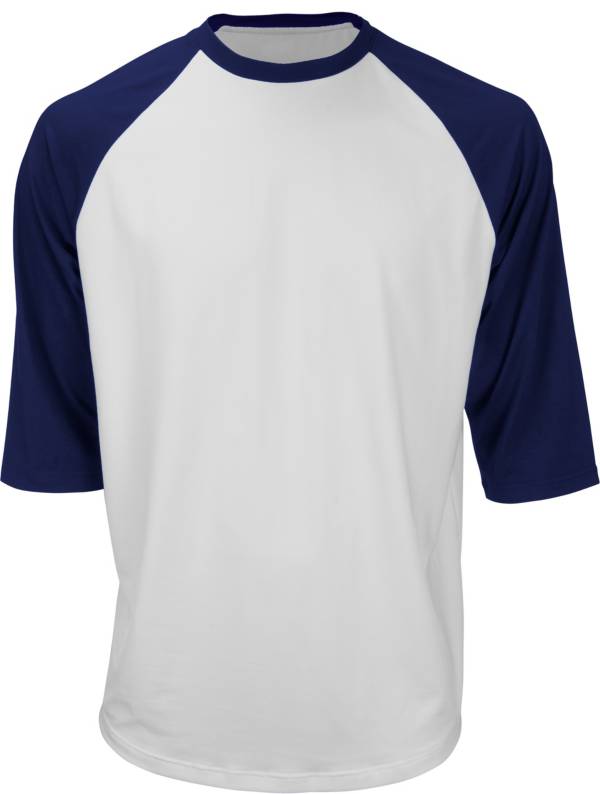 マルッチ メンズ 野球 シャツ Marucci Men's 3/4 Performance Baseball Top - White/Navy｜ｔｒｏｉｓ　ＨＯＭＭＥ