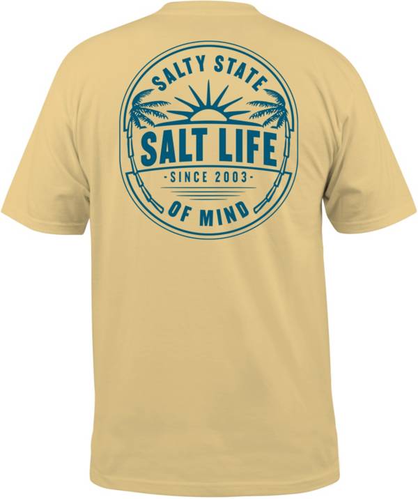 ソルトライフ メンズ Tシャツ 長袖 ロンT Salt Life Men's Sunrise Palms T-Shirt - GOLDEN HAZE