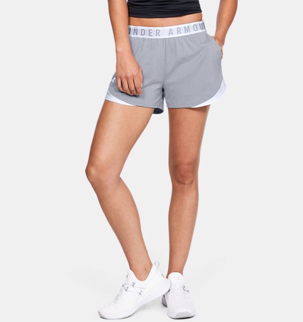アンダーアーマー レディース さる股引き Under Armour Play Up 3.0 Shorts 遊撃手ズボン下 True Gray Heather/White