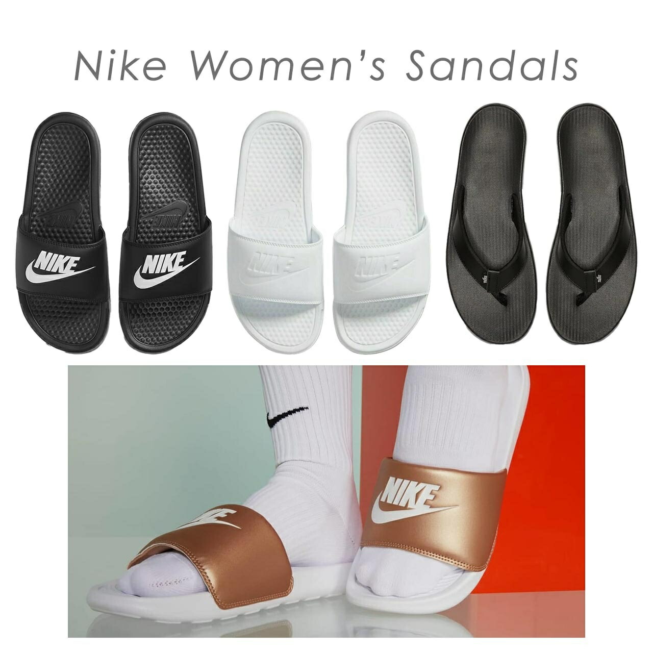 Nike スポーツサンダル ネイビー/ホワイト NIKE ナイキ（NIKE）（レディース）サンダル アイコン