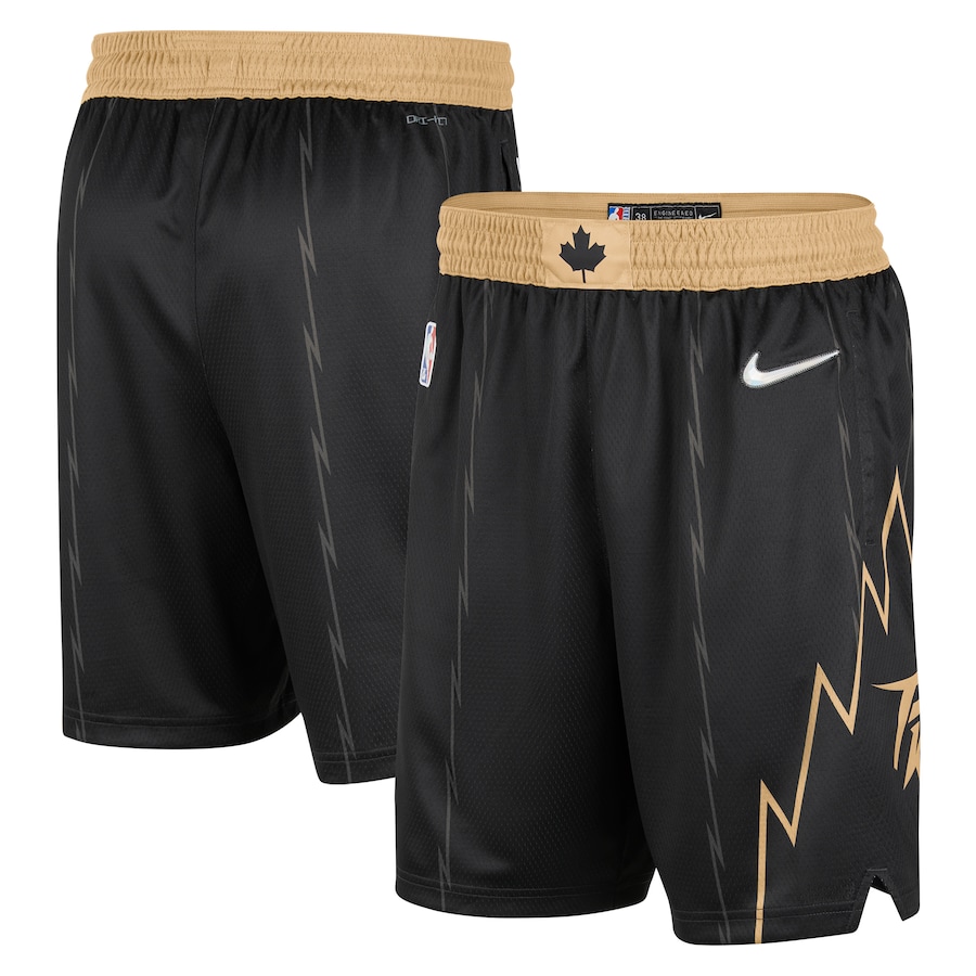 ナイキ メンズ 2階建てバス食麺麭 レプリカショーツ \"Toronto Raptors\"" Nike 2021/22 City Edition Swingman Shorts - Black/Gold"